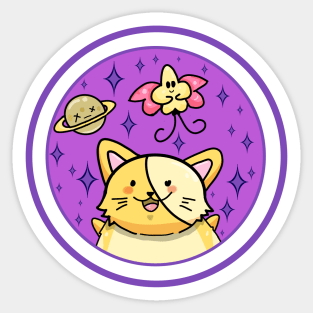 Cat Circle Logo Sticker